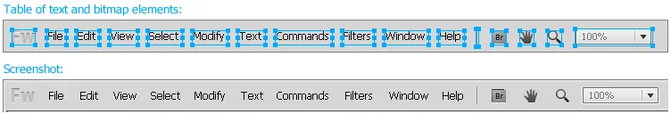 Fireworks toolbar
