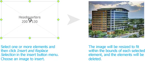 Replace the selection with inserted image